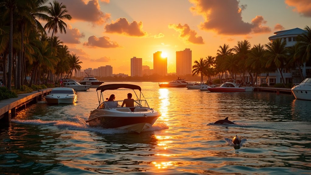 boating dining skyline views