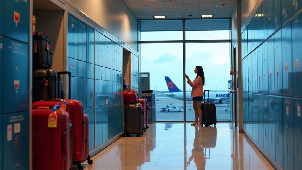 no lockers at airport