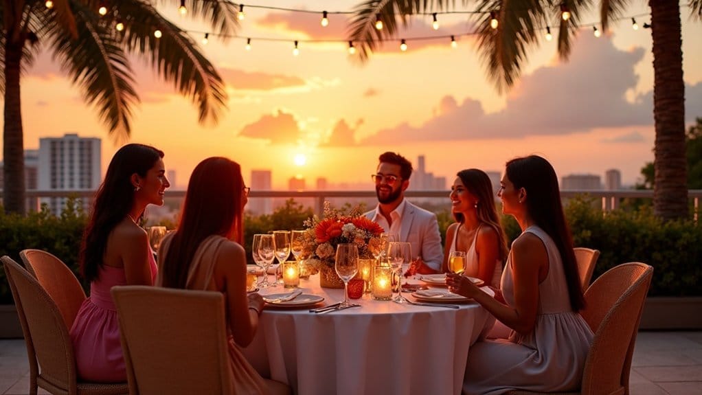 stylish rooftop dinner outfit