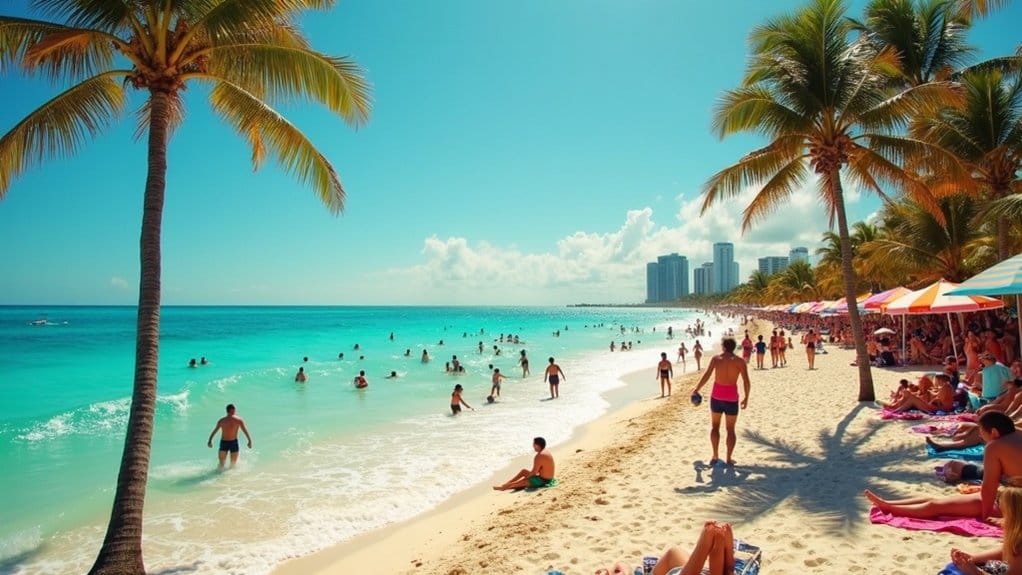 vibrant beach parties await