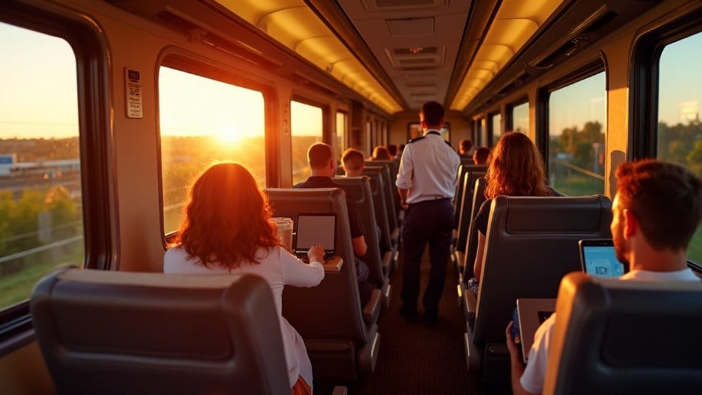 comfortable train journey amenities
