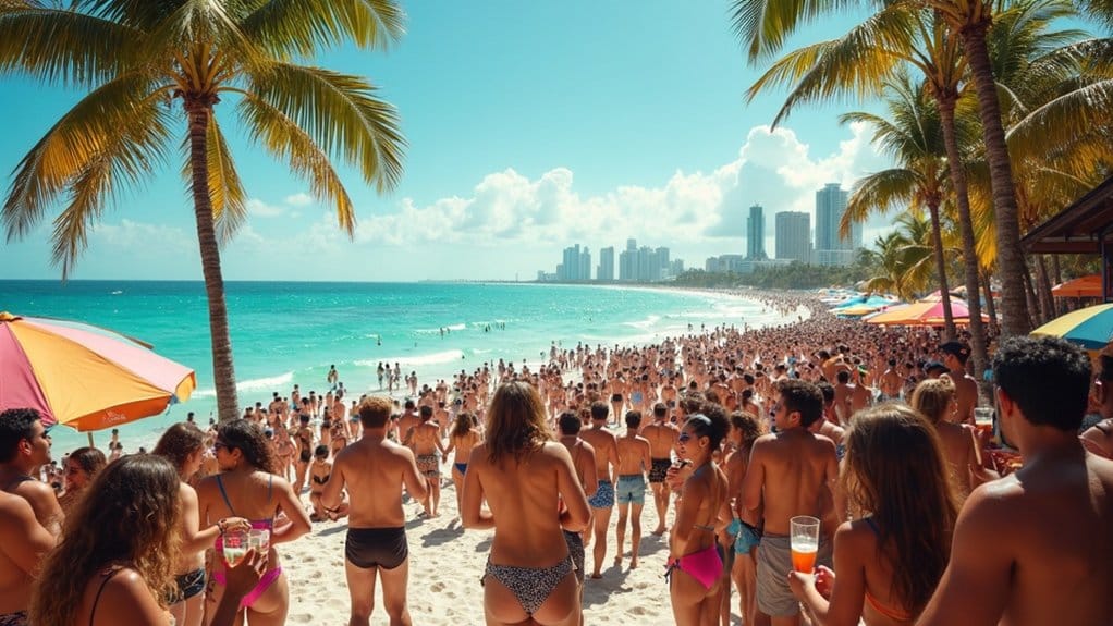 miami spring break crowds